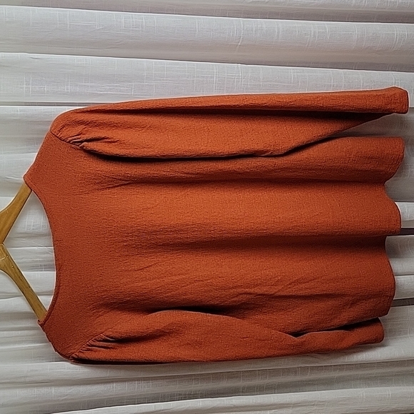 NWT Banana Republic Factory Long Sleeve Burnt Orange Shirt Size M - Picture 6 of 6